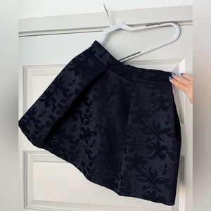 Kookai navy blue and black floral skater skirt (size: 38)